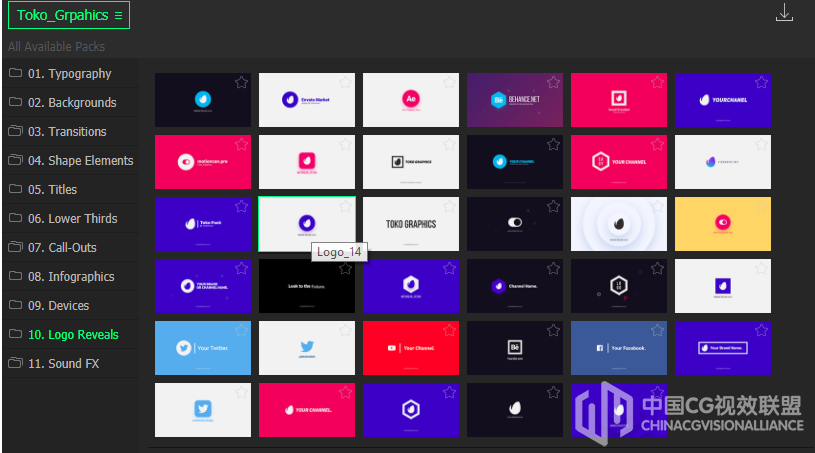ae1500种转场V5.2 Handy Seamless Transitions 支持CS6-CC2019