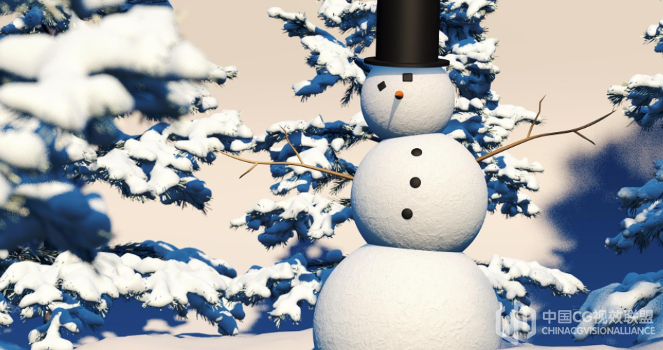 CINEMA 4D 雪人场景建模衬着视频教程