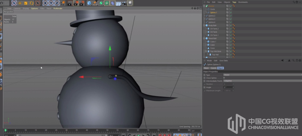 CINEMA 4D 雪人场景建模衬着视频教程