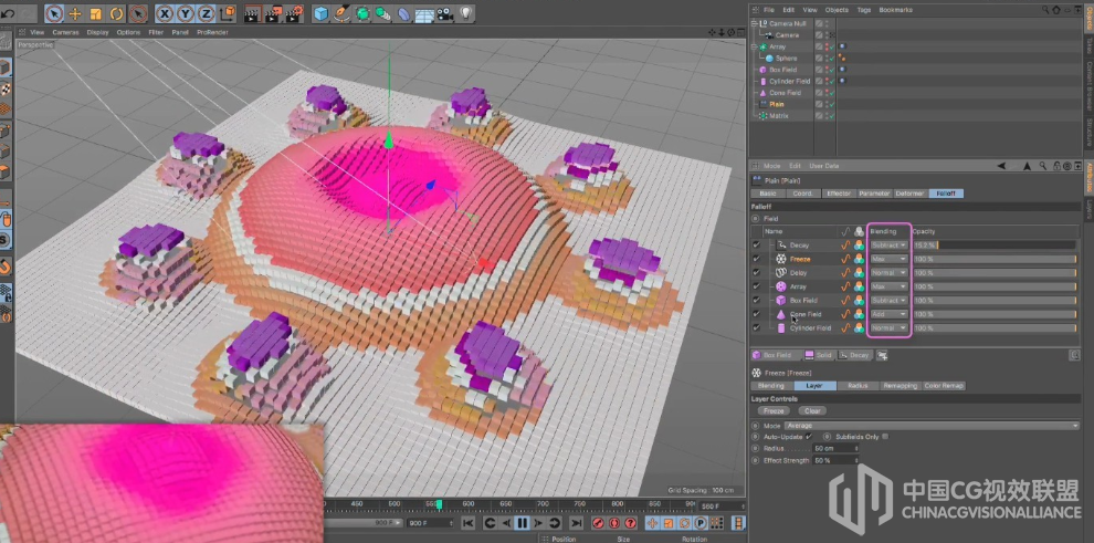 CINEMA 4D R20 域场活动图形控制模块视频教程