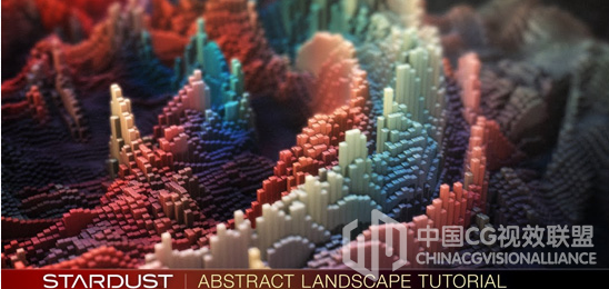 使用Stardust粒子插件制作三维抽象景观动画特效 Abstract Lands...