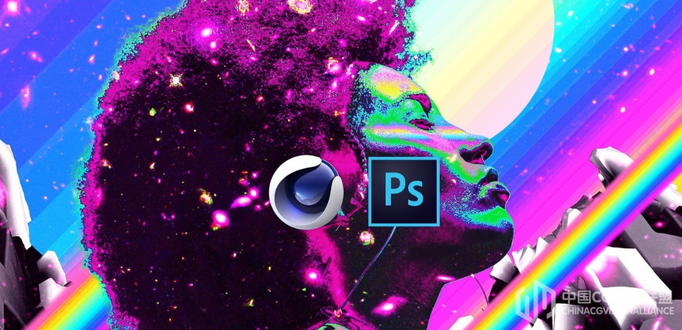 利用Cinema4D和Photoshop建立彩色笼统海报