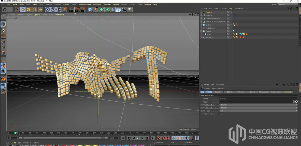 CINEMA 4D 文本随机立方体活动图形动画视频教程
