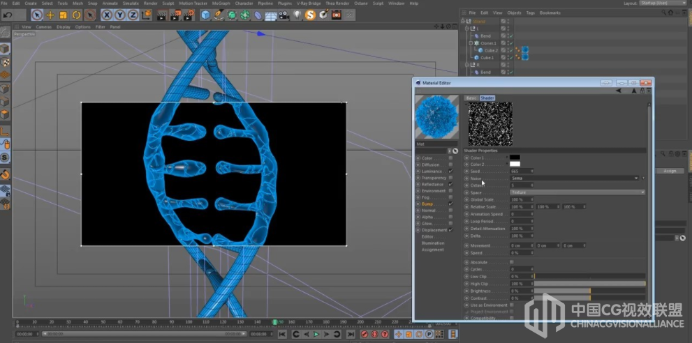 利用CINEMA 4D穿件DNA动画视频教程 