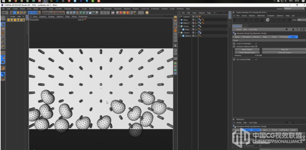 CINEMA 4D 柔体小球碰撞活动动画视频教程