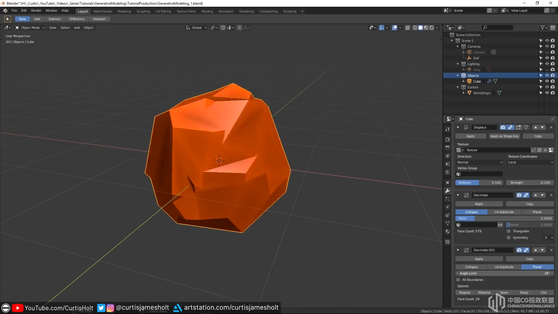 利用点窜器停止天生建模（Blender 2.8）