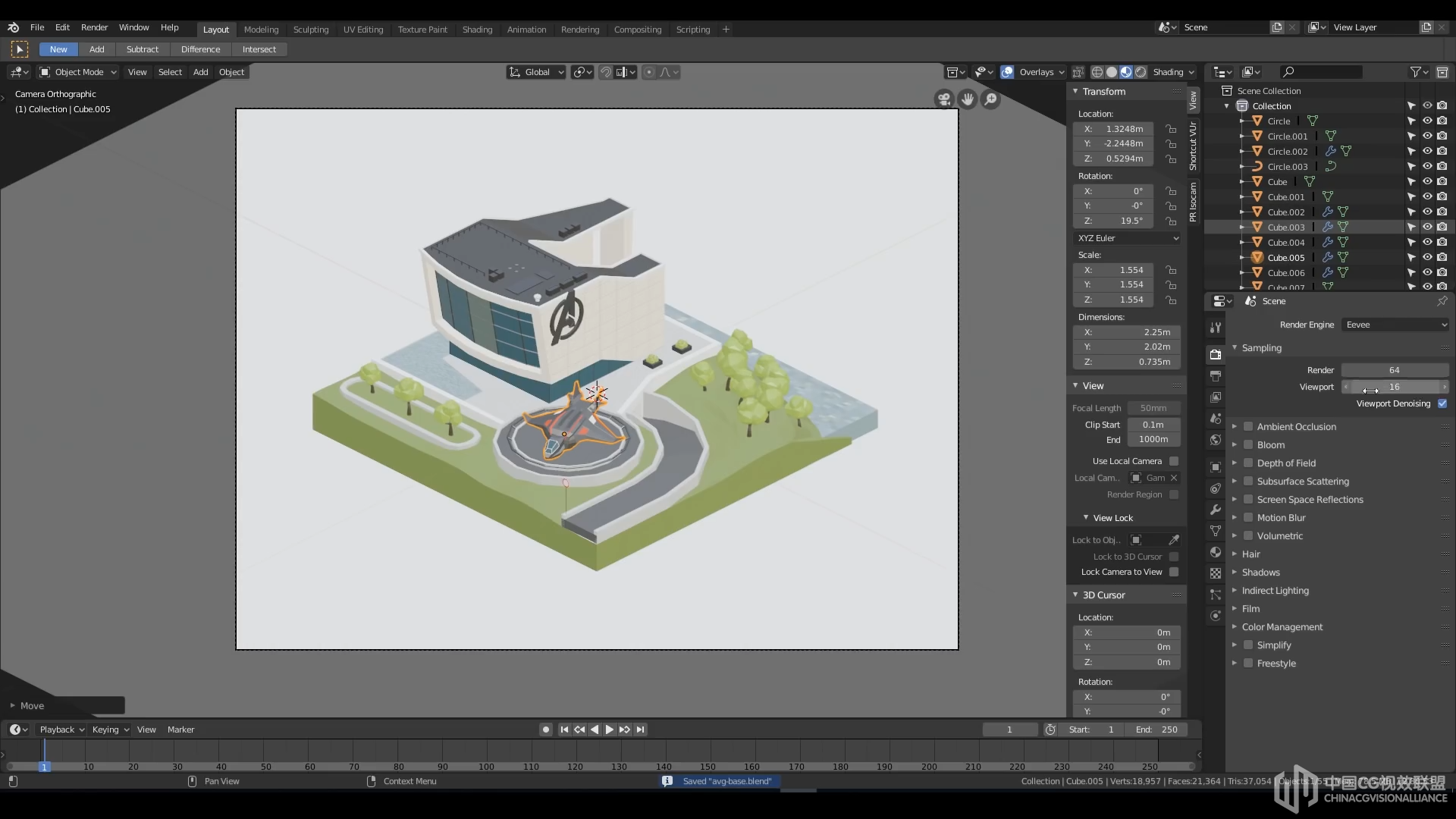 复仇者总部 -  Blender 2.8 Lowpoly等距游戏中时光倒流教程