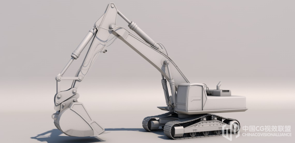 3D Max 挖掘机高精度模子带绑定动画 (包括FBX/OBJ格式)