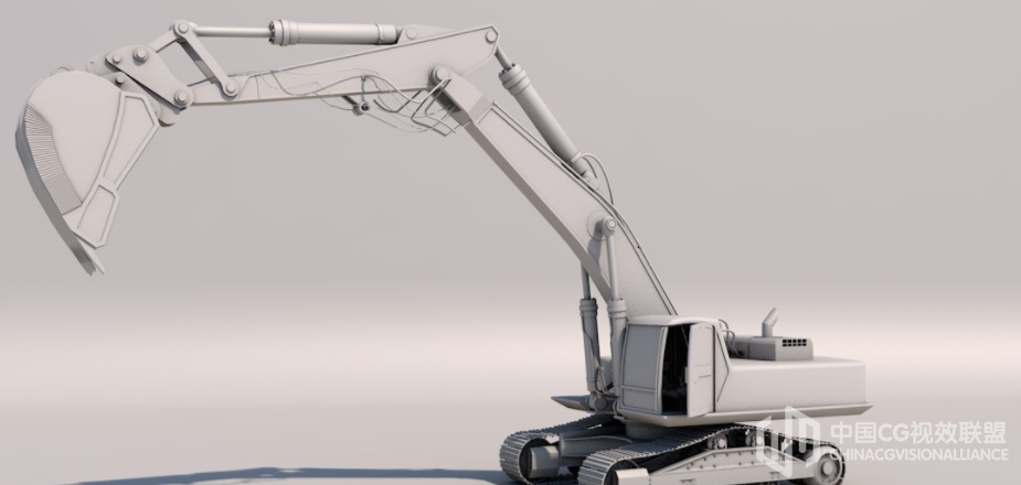 3D Max 挖掘机高精度模子带绑定动画 (包括FBX/OBJ格式)