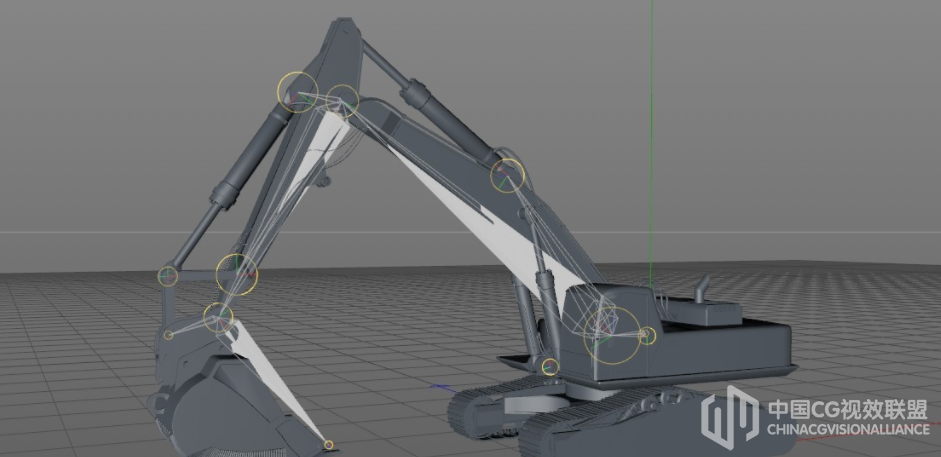 3D Max 挖掘机高精度模子带绑定动画 (包括FBX/OBJ格式)
