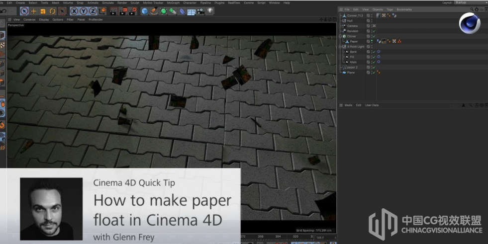  (Quick Tip 251期) 若何在 Cinema 4D 中建造纸张漂泊动画